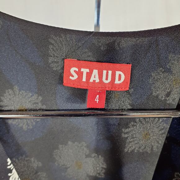 Staud Floral Blue Milla Minidress Size 4 - Picture 4 of 5